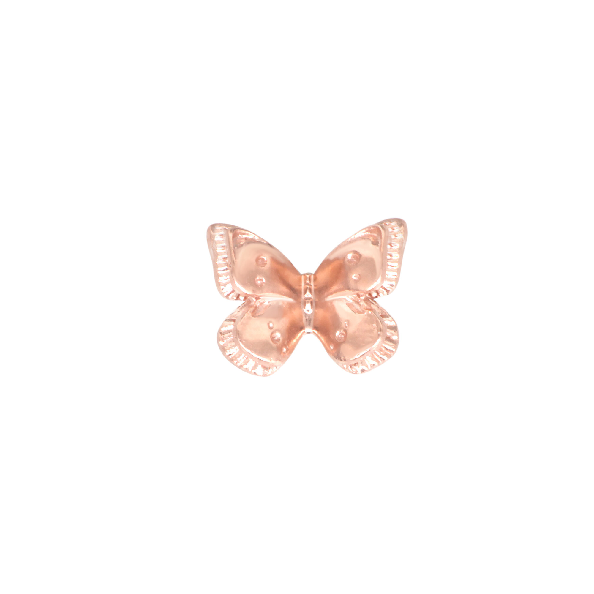 Orecchino singolo con Farfalla Oro Rosa grande - immagine 1
