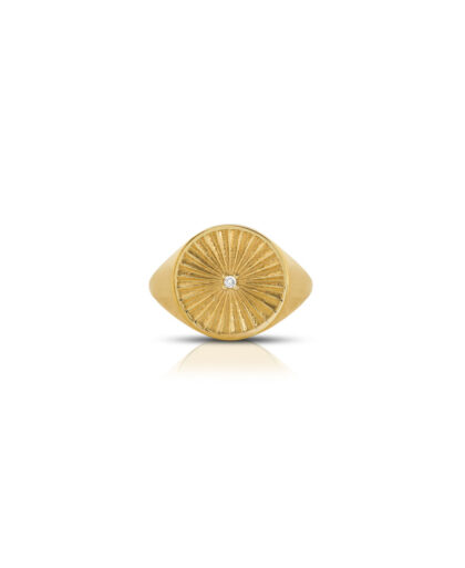 Anello icon Golden Sunshine pietra bianca