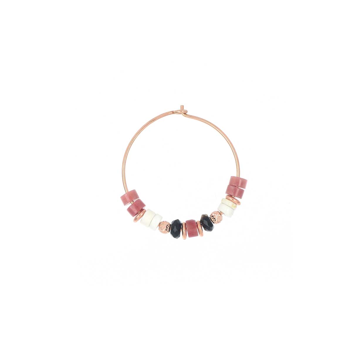 Orecchino pietre rosa grande - immagine 1