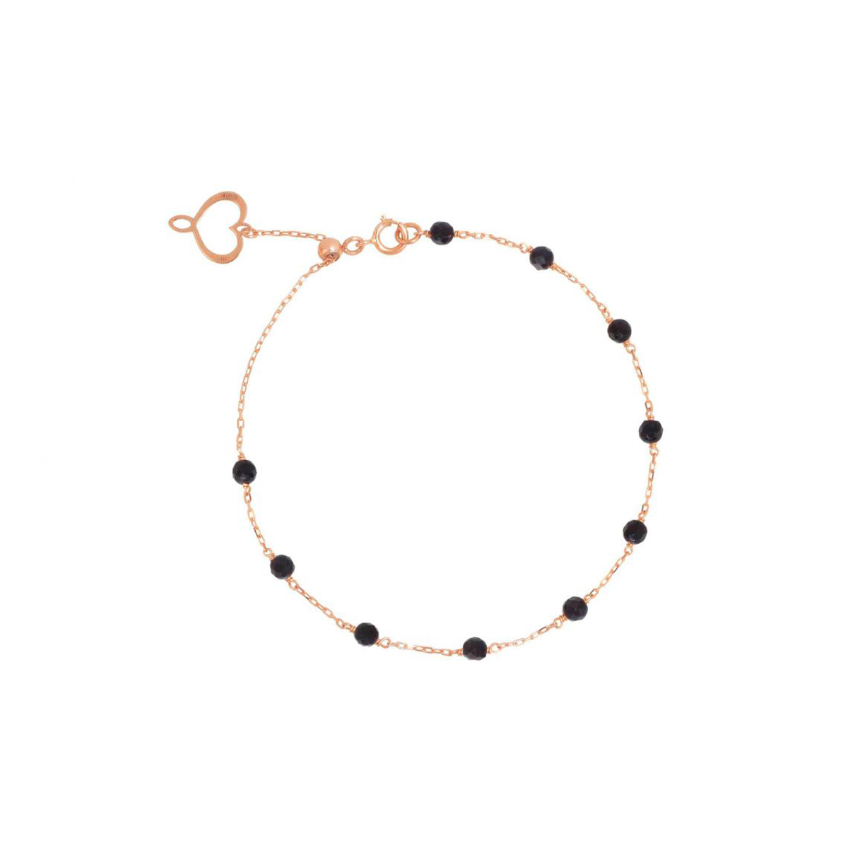 Bracciale con pietre di Spinello in oro rosa - immagine 1