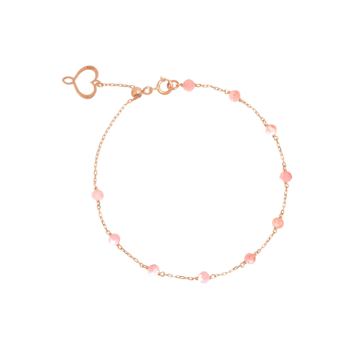 Bracciale con pietre di Tormalina in oro rosa - immagine 1