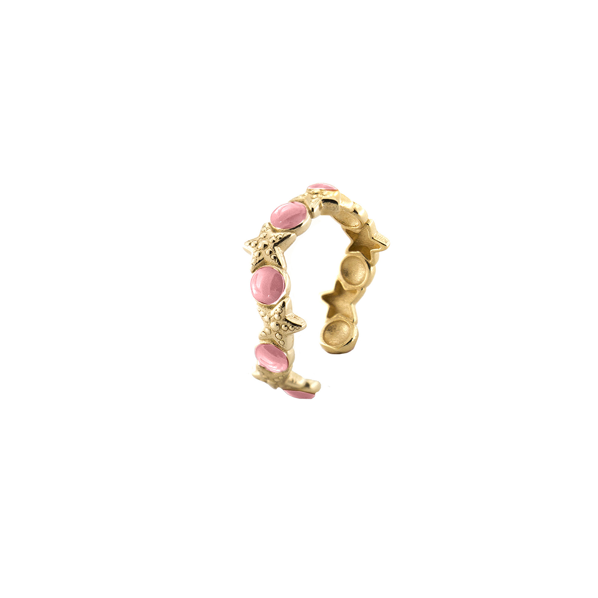 Anello Smalto Cabochon - Stelle Marine Rosa - immagine 1