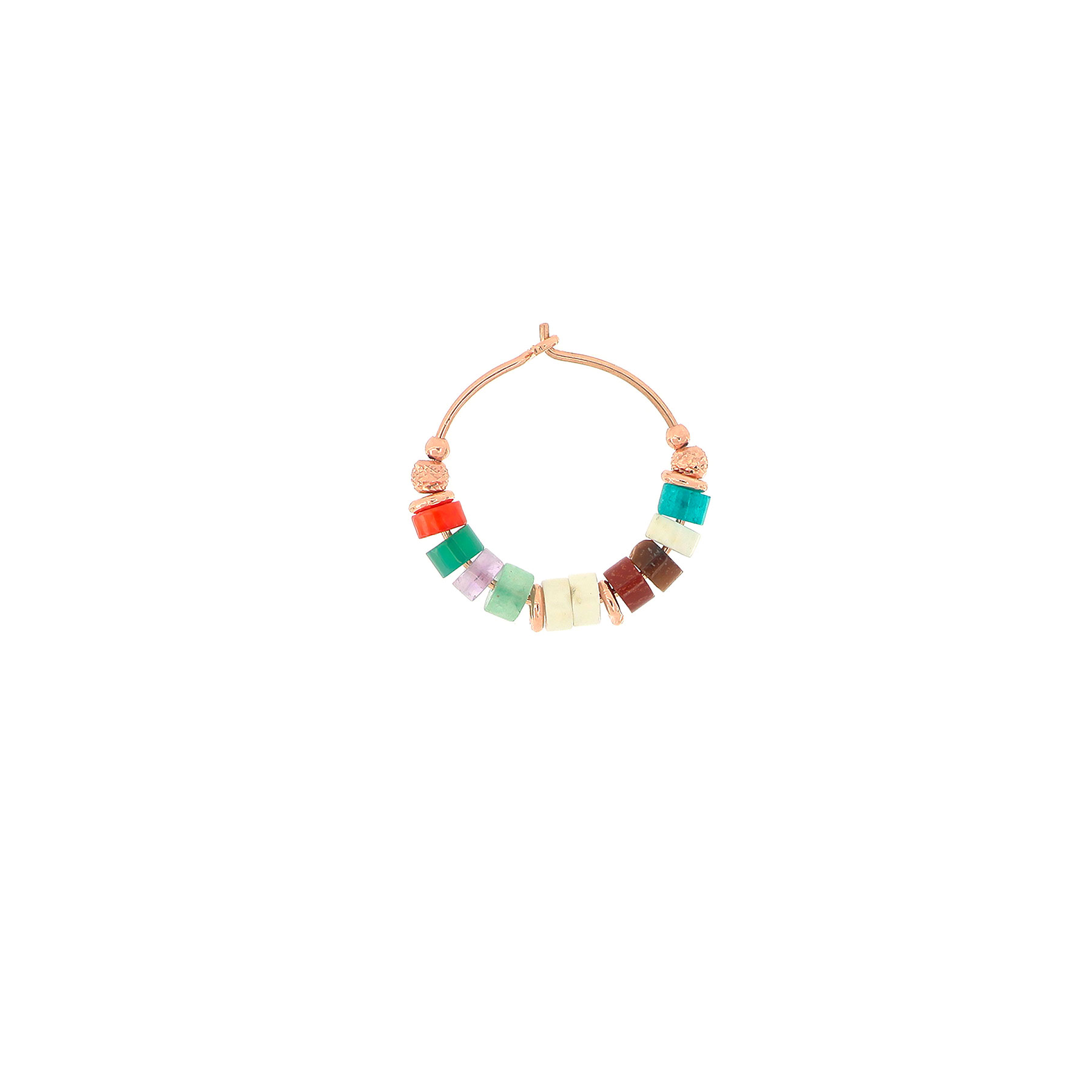 ORECCHINO CERCHIO PICCOLO AMERICA PIETRE CHIARE MULTICOLOR - immagine 1