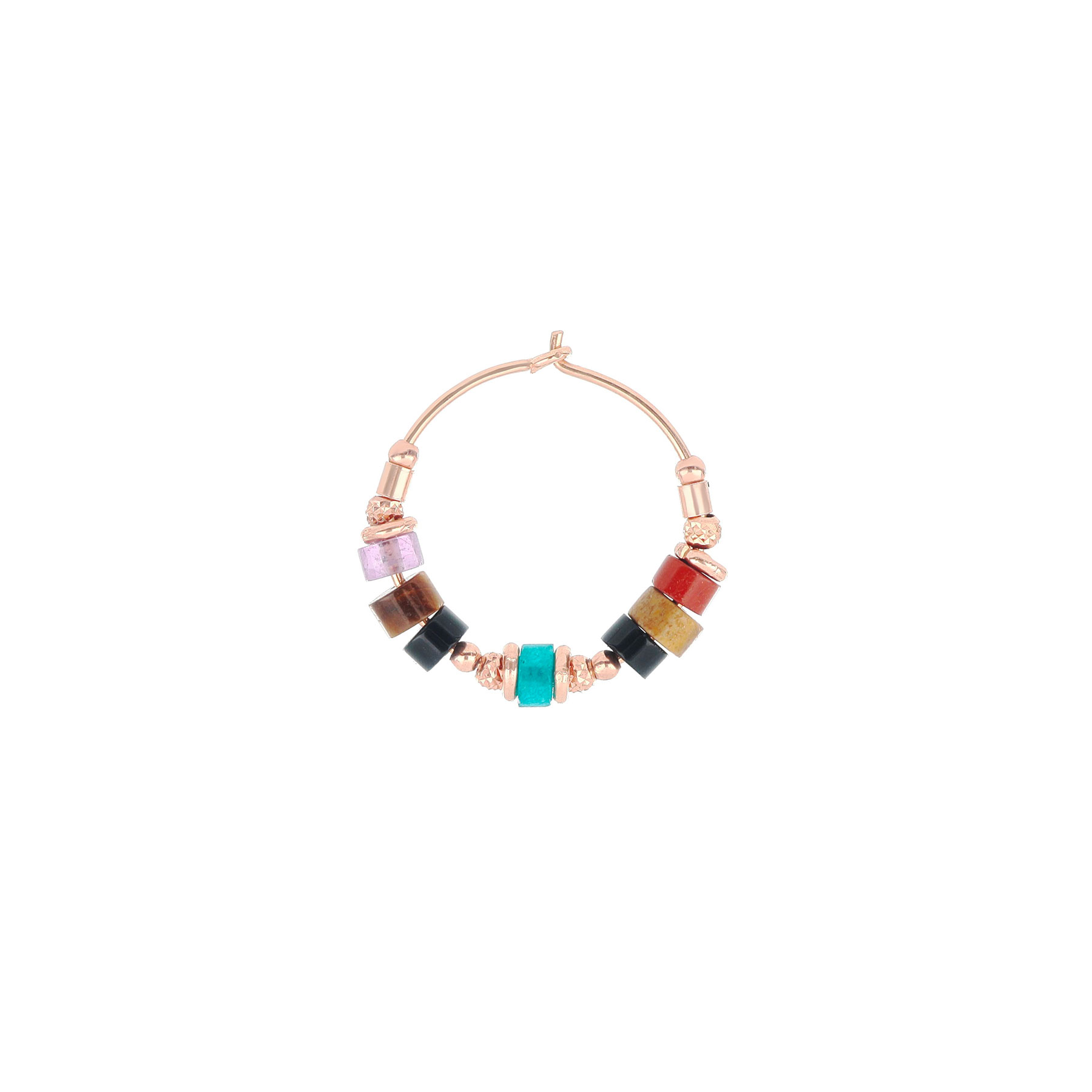 ORECCHINO CERCHIO PICCOLO AMERICA PIETRE MULTICOLOR - immagine 1