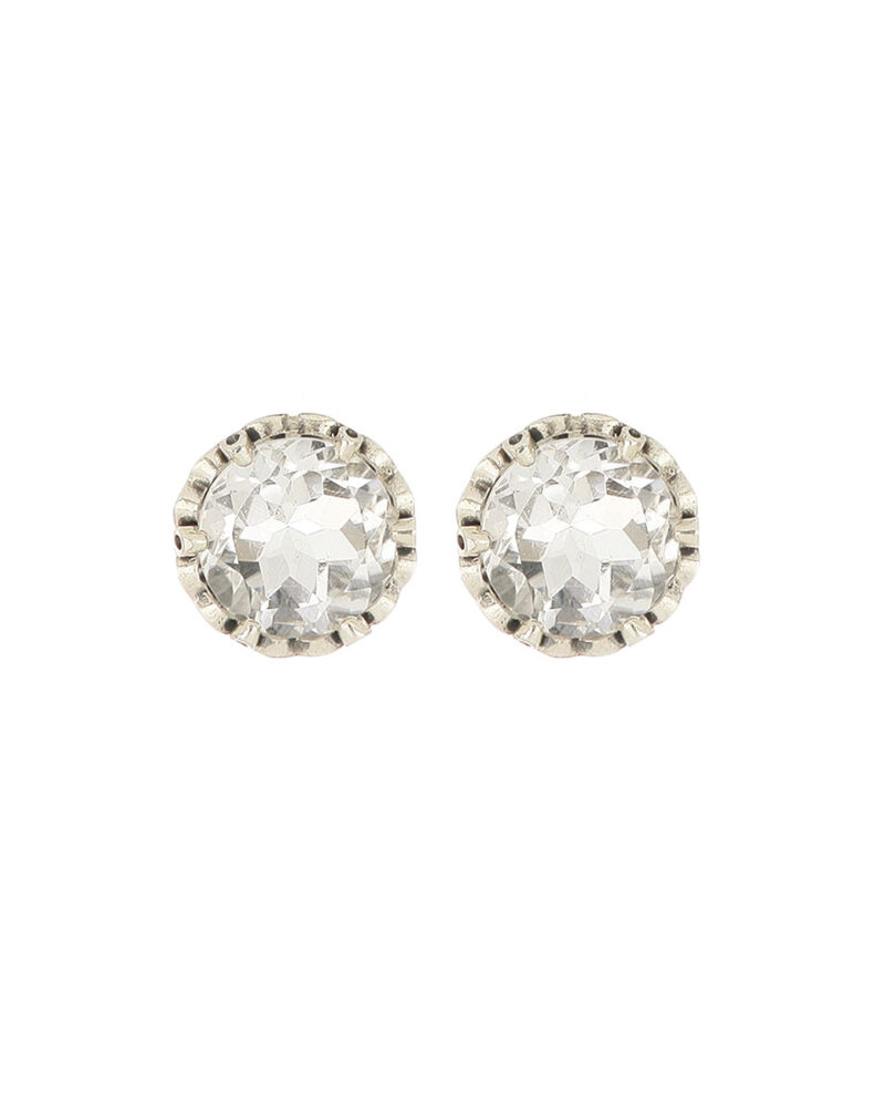 Orecchini Donna In Acciaio Chirurgico Con Zirconi - Sfera E Spirale, Chiusura A Vite, Colore Argento, Marca Tyche.21