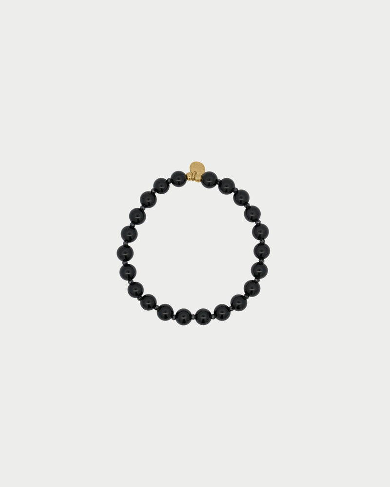 Rue des Mille - Bracciale Base Agata Nera e Zirconi Milky - immagine 1