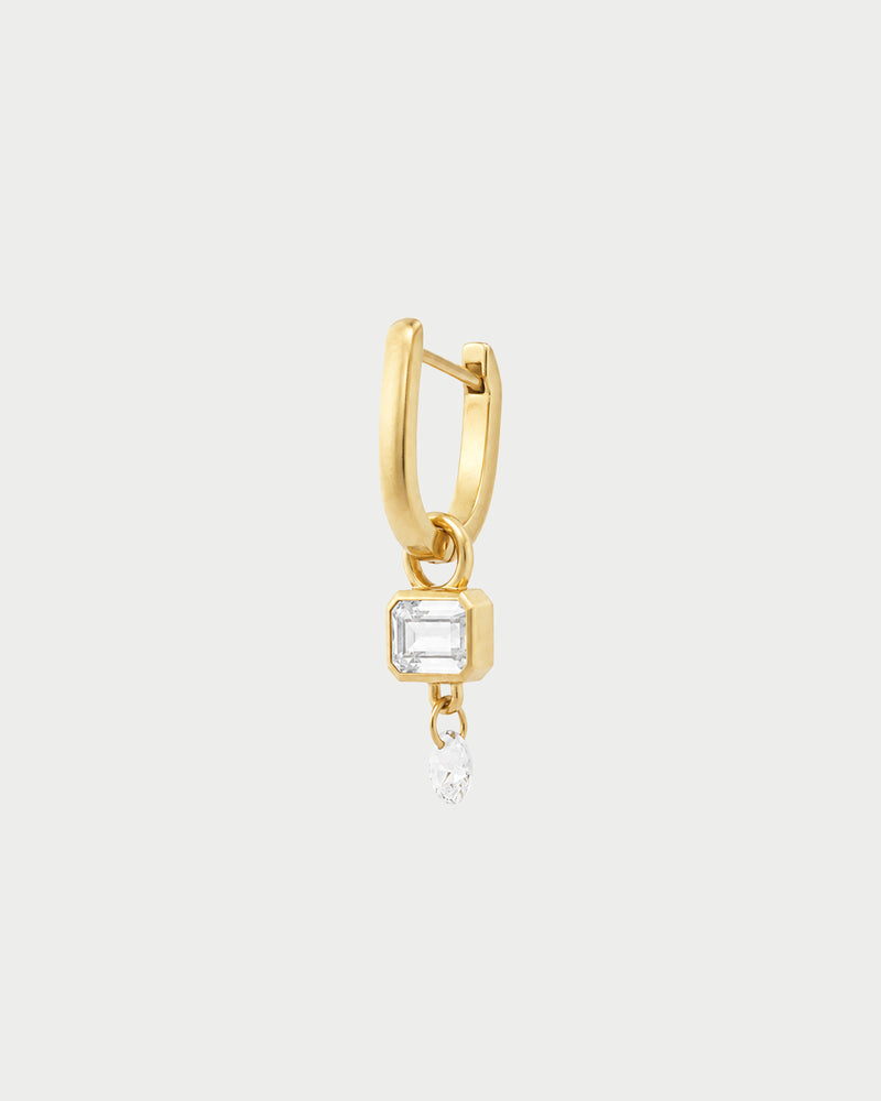 Rue Des Mille - Mono-Orecchino Hoop Emerald Drop - immagine 1